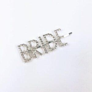 BRIDE SILVER COLOR RHINESTONES HAIR BOBBY PIN ONE ONLY GIFT FOR BACHELORETTE NEW